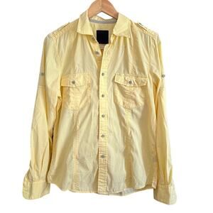 LIFE AFTER DENIM | Butter Yellow Button Down Utility Style Shirt | Size Small